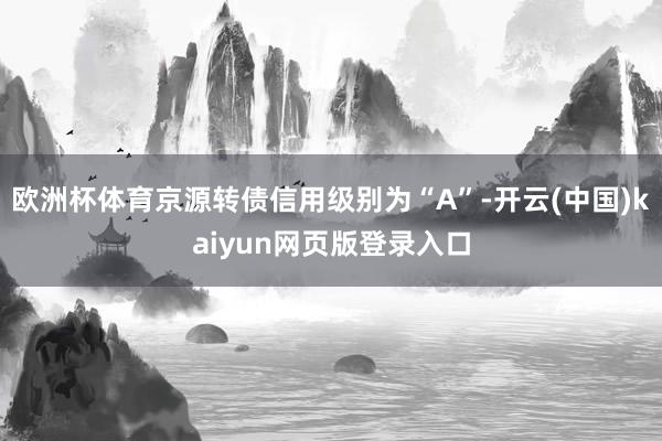 欧洲杯体育京源转债信用级别为“A”-开云(中国)kaiyun网页版登录入口
