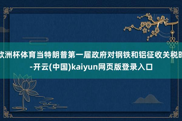 欧洲杯体育当特朗普第一届政府对钢铁和铝征收关税时-开云(中国)kaiyun网页版登录入口